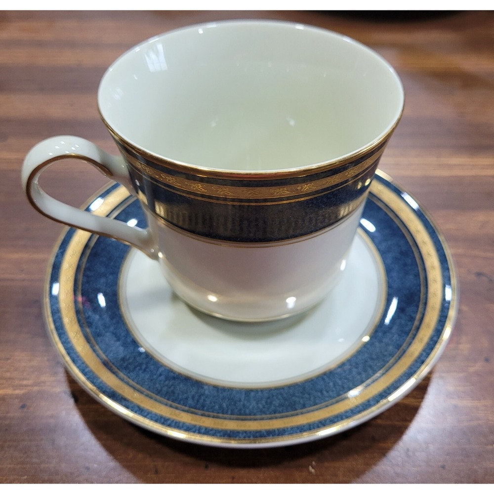 Mikasa Grande Ivory Imperal Lapis China Tea Coffee Cup and Saucer Set